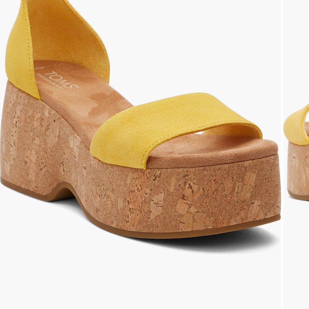 TOMs Yellow Platform Sandals